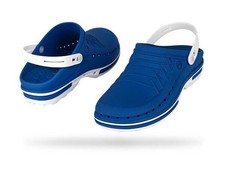Zoccoli sanitari professionali autoclavabili Wock clog blu medio-bianco