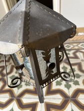 Lanterna Lampadario Ferro Battuto Antica Realizzata In Bronzo