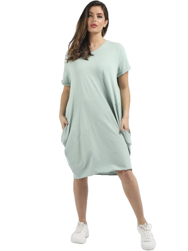 Abito verde italiano cotone