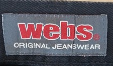 Vintage Webs Original Jeans Y2K Men’s 36x32 Black Baggy Wide Leg Skate Rave Goth
