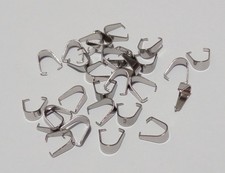 20 pz Ganci in acciaio inox  per ciondoli colore argento scuro 6,x4mm