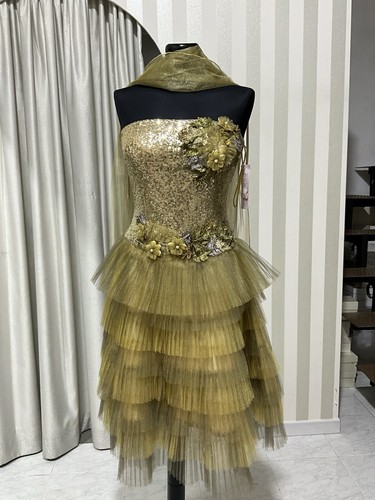 Abito corto oro - corto,