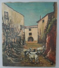 Ancienne huile sur - huile, toile