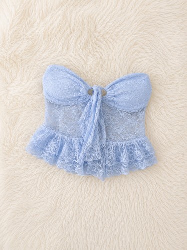 Top corsetto pizzo azzurro - top, in