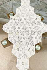 VINTAGE ART DECO WHITE COTTON