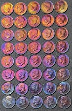 Kennedy mezzo dollaro 40% argento non circolato mostro tono arcobaleno 1965 - 1969