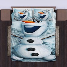 Set lenzuola 3D Olaf pupazzo di neve congelato copripiumino
