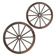  2 ruote decorative in legno per carri, stile vintage, stile western, per feste,