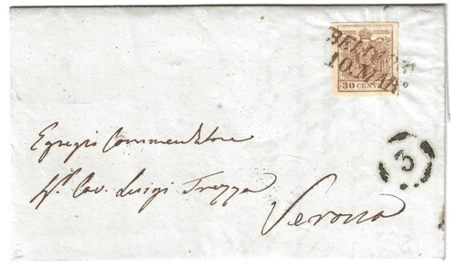 1855 lombardo veneto lettera - veneto,