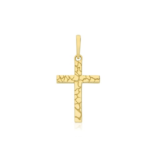 Ciondolo croce scanalata - , oro