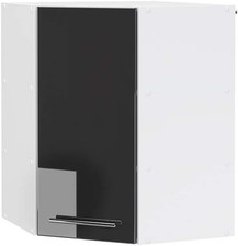 Mobile Angolare Da Cucina Fame-Line, Antracite Lucido/Bianco, 57 Cm