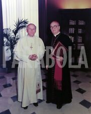 Foto vintage Religione, Papa Wojtyla e Mons Jean Jerome Hamer, stampa 20 x 25cm