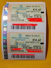 Lotto di 2 MARCHE DA BOLLO da