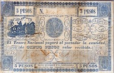 Paraguay Cinco Pesos 1800 "