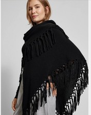 NEW Weekend Max Mara Wool shawl with fringes Scialle in lana con frange mantella