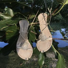 PARISI & NADALINI Sandali Estivi con Mini Tacco Lacci alla Caviglia tg.37