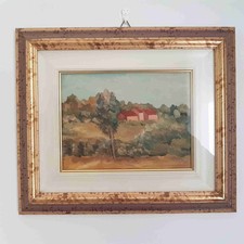 Dipinto paesaggio campagna con