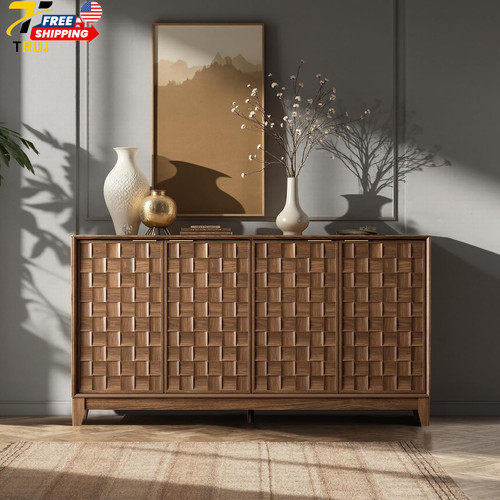 Fluted sideboard cabinet with - cabinet,