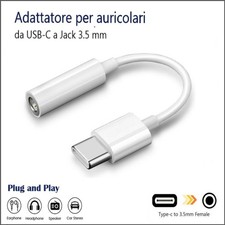 Adattatore Aux da Tipo-C maschio a Jack 3.5 mm femmina cavo cuffie auricolari
