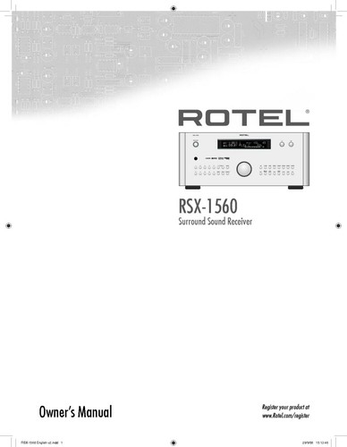 Rotel rsx 1560 ricevitore - rotel,