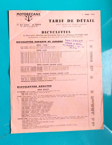 Original feuille tarif - original,