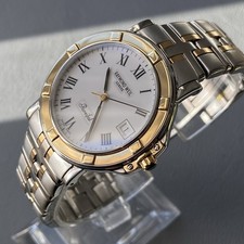 Orologio Uomo Originale Raymond Weil Parsifal Designer Svizzero 9550 Bianco Data Romano