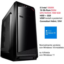 PC GAMING COMPUTER - INTEL i5 10600K 10th 16GB RAM SSD 240GB HDD 1 TB 1060 GTX