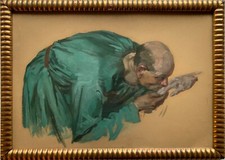 Quadro a Olio Studio Monaco Uomo Nella Movimento Zum Handkuss Um 1900 Liberty