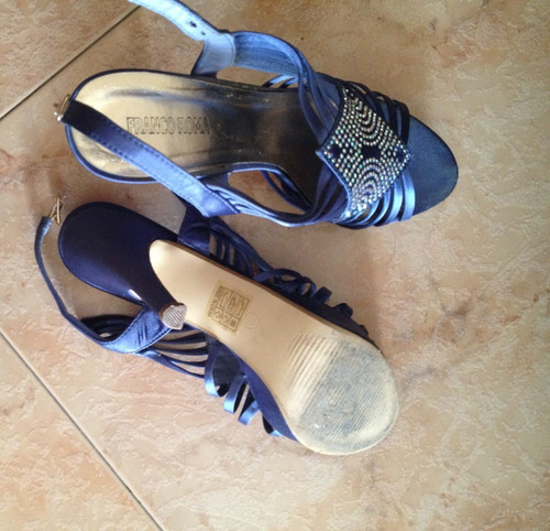 Sandali azzurri con - sandali, strass