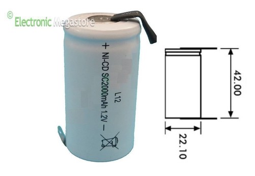 Batteria 2000 mah - sc, 1.2v