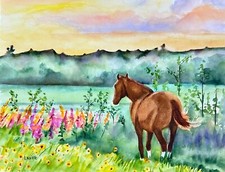 Quadro acquerello scena