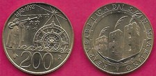 SAN MARINO 200 LIRE 1992R UNC