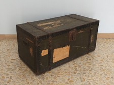 Cassa antica, baule militare in legno