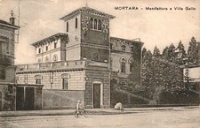 dq76 cartolina mortara manifattura e villa gallo provincia di pavia