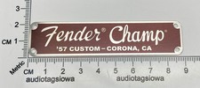 Logo Fender Champ per amplificatore o custodia badge alluminio personalizzato con viti
