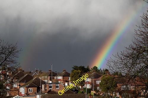 Photo 6x4 rainbow over - rainbow, enfield