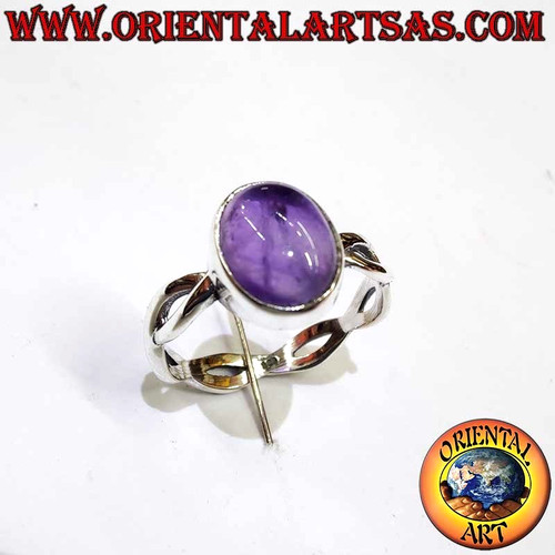 Anello ametista ovale - ovale, cabochon