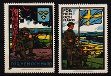 2 francobolli poster svedesi “För hem och härd” (“Per casa e cuore”) /49