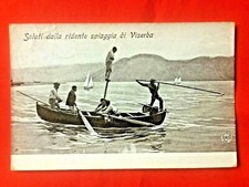 ?CART. d' EPOCA VISERBA RIMINI VIAGGIATA x VICENZA I° '900 BARCA con PESCATORI