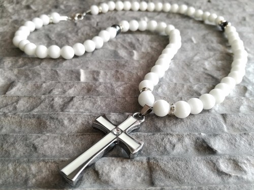 Collana donna onice bianco