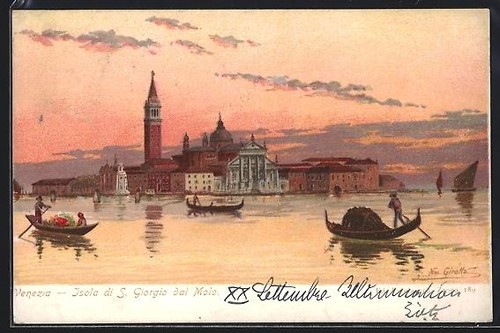 Litografia venezia isola di - venezia,,