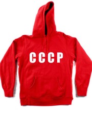 FELPA  CCCP rossa cappuccio russia vintage comunista maglia felpata unisex