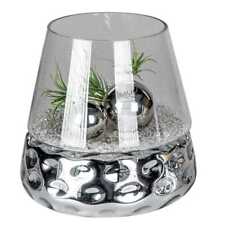 Candelabro In Cristallo DOTS Conico Rotondo H. 28,5cm D. 27cm Argento Formano