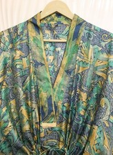 Pure Seta Kaftano Verdi & Blu