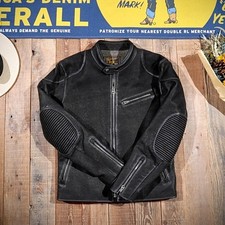 Giacca pelle moto uomo retrò
