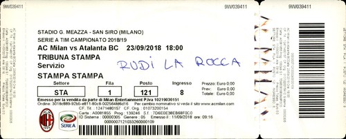 Biglietto stadio milan - stadio, vs