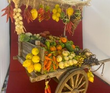 CARRETTINO CON FRUTTA MISTA IN MINIATURA PER PRESEPE NAPOLETANO STILE '700 FiGUR