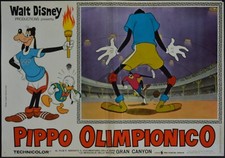fotobusta PIPPO OLIMPIONICO GOOFY PAPERINO ANIMAZIONE CARTONE WALT DISNEY