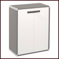 armadio 2 ante basso esterno interno in plastica pvc lavanderia garage giardino