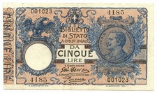 5 LIRE BIGLIETTO DI STATO